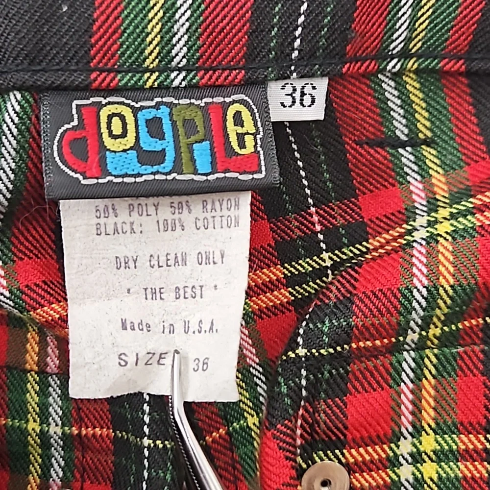 Y2K Vtg Bondage Pants Plaid DOGPILE 90s Rare Gwen Stefani unisex Straps - Picture 10 of 14